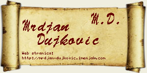 Mrđan Dujković vizit kartica